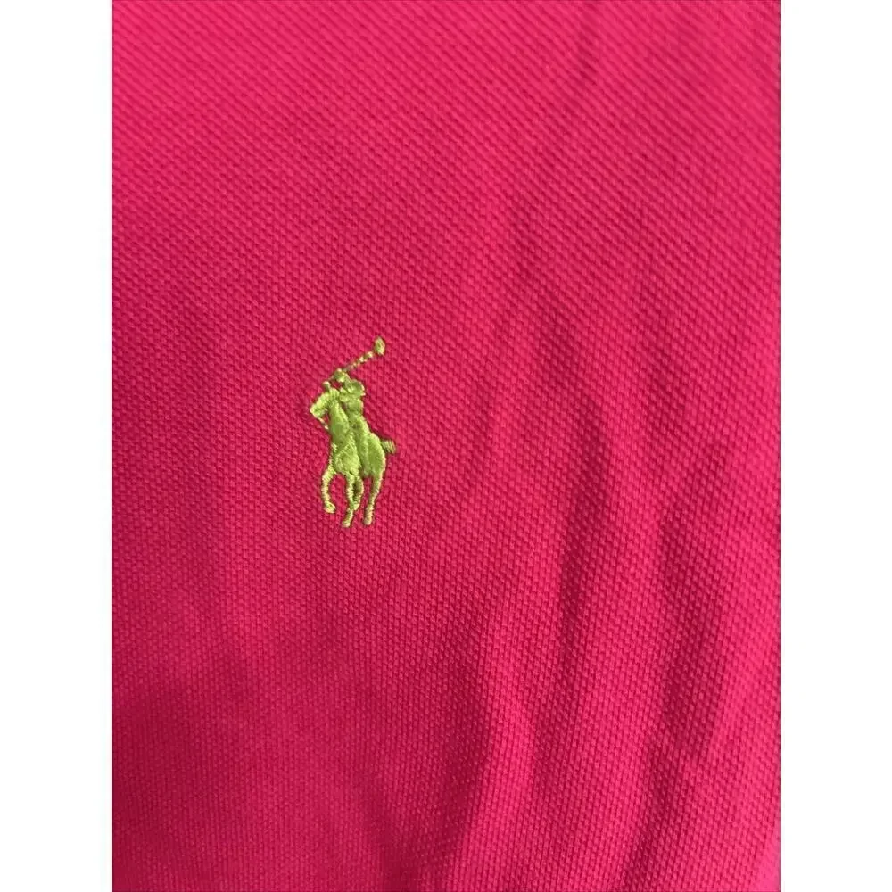 Polo Ralph Lauren Mens Shirt L Polo Short‎ Sleeve Small Logo Custom Fit Pink